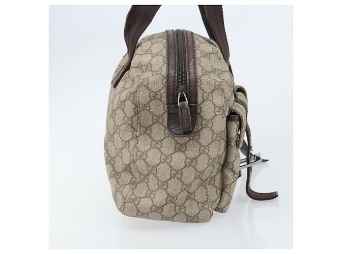 Borsa a mano GG Supreme in PVC beige e argento di GUCCI 140959 Auth ka2238 - vista 4