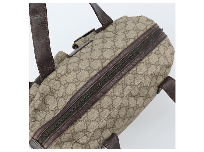 Borsa a mano GG Supreme in PVC beige e argento di GUCCI 140959 Auth ka2238 - vista 6