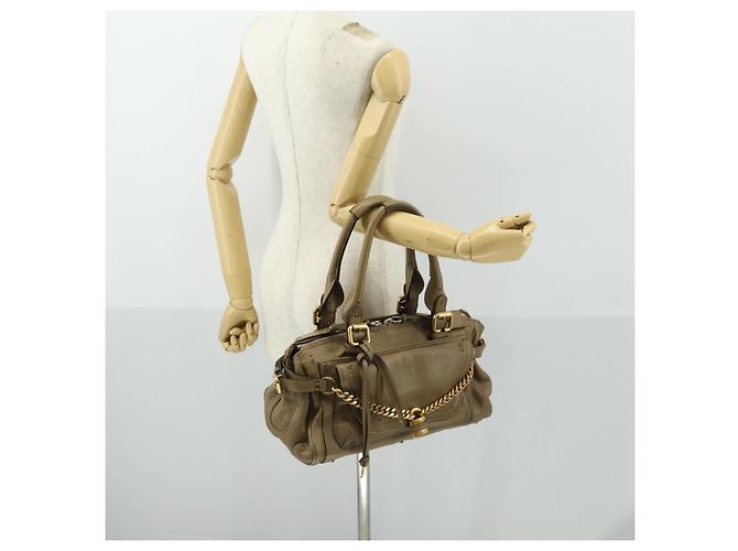 Chloé Borsa a mano Chloe Paddington in pelle beige oro argento autentica ka2248SAV D'oro - vista 30