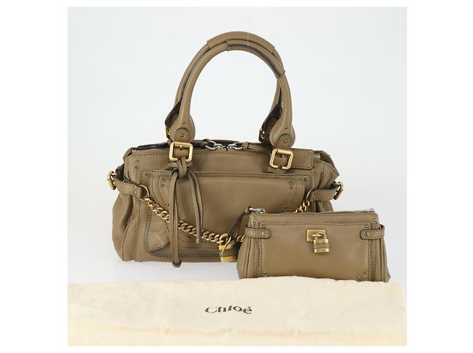 Chloé Borsa a mano Chloe Paddington in pelle beige oro argento autentica ka2248SAV D'oro - vista 31