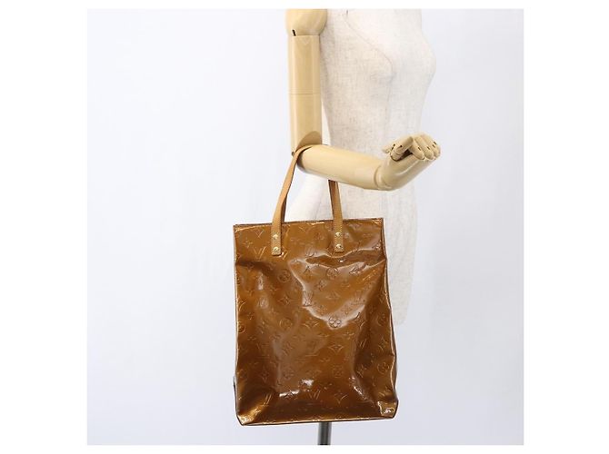 LOUIS VUITTON Borsa a Mano Monogram Vernis Reade MM Bronzo M91143 LV Auth 171026 - vista 21