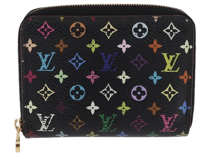 LOUIS VUITTON Monogram Multicolor Zippy Coin Purse Black M93740 LV Auth 169925 - view 2