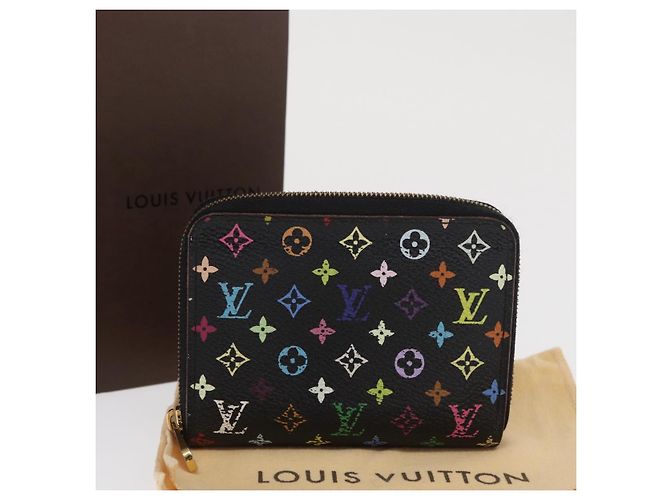 LOUIS VUITTON Monogram Multicolor Zippy Coin Purse Black M93740 LV Auth 169925 - view 20