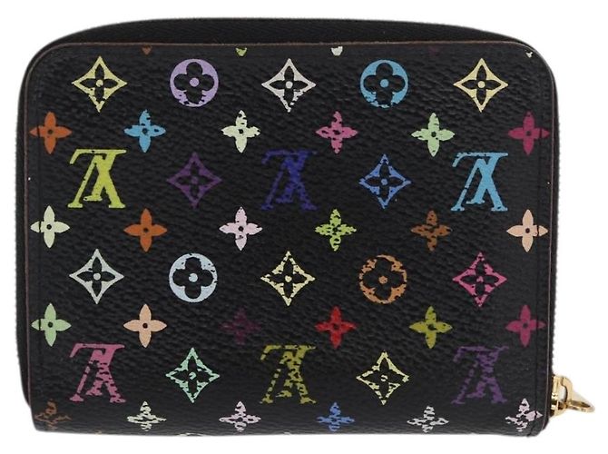 LOUIS VUITTON Monogram Multicolor Zippy Coin Purse Black M93740 LV Auth 169925 - view 3