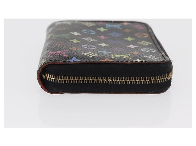 LOUIS VUITTON Monogram Multicolor Zippy Coin Purse Black M93740 LV Auth 169925 - view 4