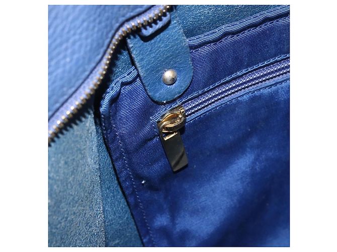 Borsa tote in pelle blu e oro Auth BA10661 di Salvatore Ferragamo D'oro - vista 19