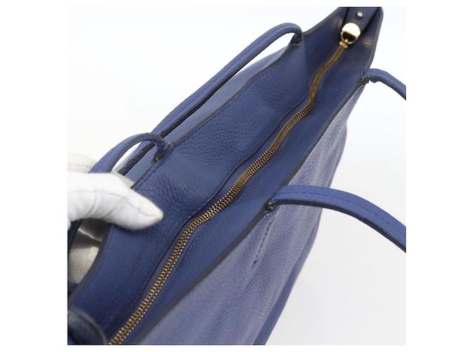 Borsa tote in pelle blu e oro Auth BA10661 di Salvatore Ferragamo D'oro - vista 6