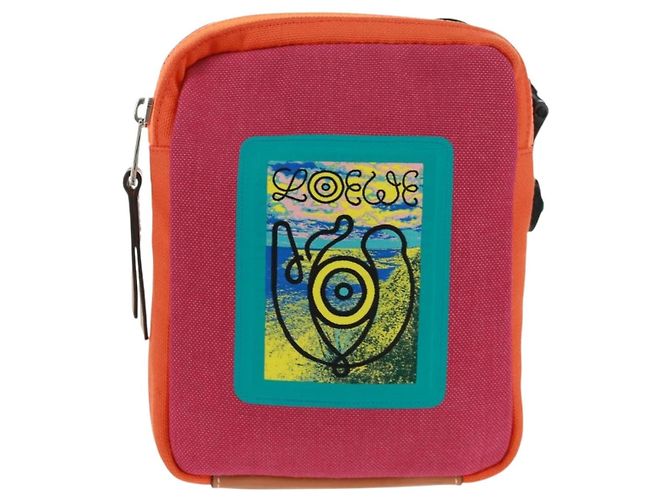 Borsa a Spalla LOEWE in Tela Viola Argento Autentica 170688M Porpora - vista 13