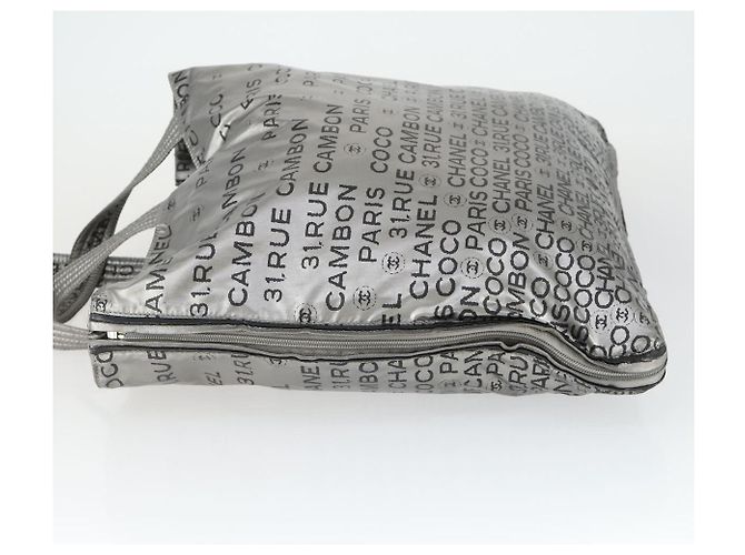 CHANEL Borsa Tote Illimitata Nylon Argento CC Auth bs32854 - vista 5