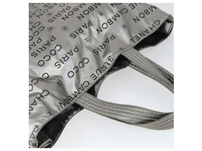 CHANEL Borsa Tote Illimitata Nylon Argento CC Auth bs32854 - vista 6