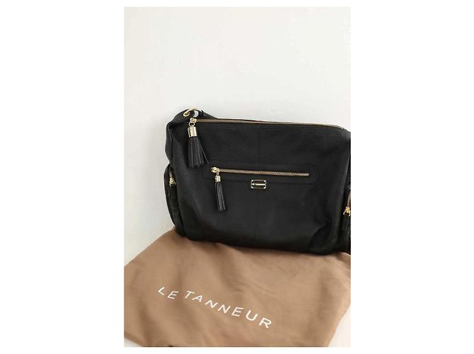 Le Tanneur Borsa a spalla in pelle nera Nero - vista 7
