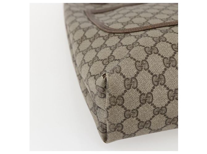 Borsa tote Gucci GG Supreme Web Sherry Line in PVC beige e oro 16 002 4487 Auth ti3729 D'oro - vista 11