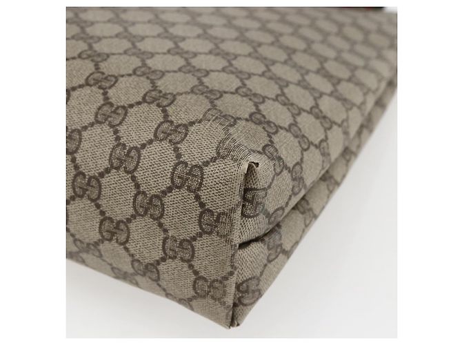 Borsa tote Gucci GG Supreme Web Sherry Line in PVC beige e oro 16 002 4487 Auth ti3729 D'oro - vista 12