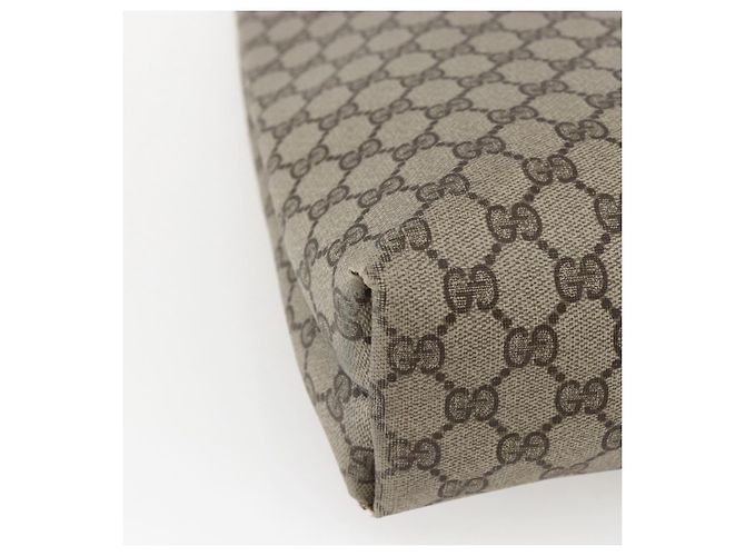 Borsa tote Gucci GG Supreme Web Sherry Line in PVC beige e oro 16 002 4487 Auth ti3729 D'oro - vista 13