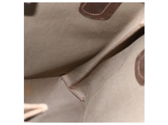 Borsa tote Gucci GG Supreme Web Sherry Line in PVC beige e oro 16 002 4487 Auth ti3729 D'oro - vista 17