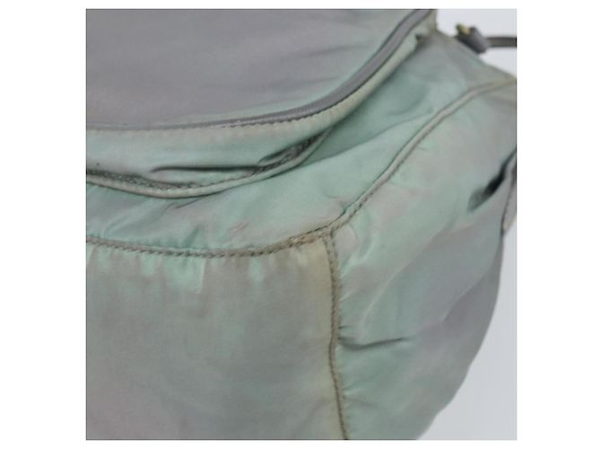 PRADA Schultertasche Nylon Grau Silber Authentisch 170376 Braun - Ansicht 10