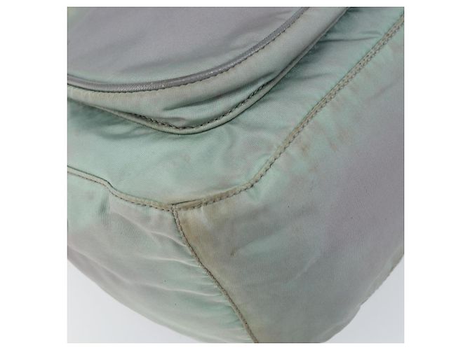 PRADA Schultertasche Nylon Grau Silber Authentisch 170376 Braun - Ansicht 11
