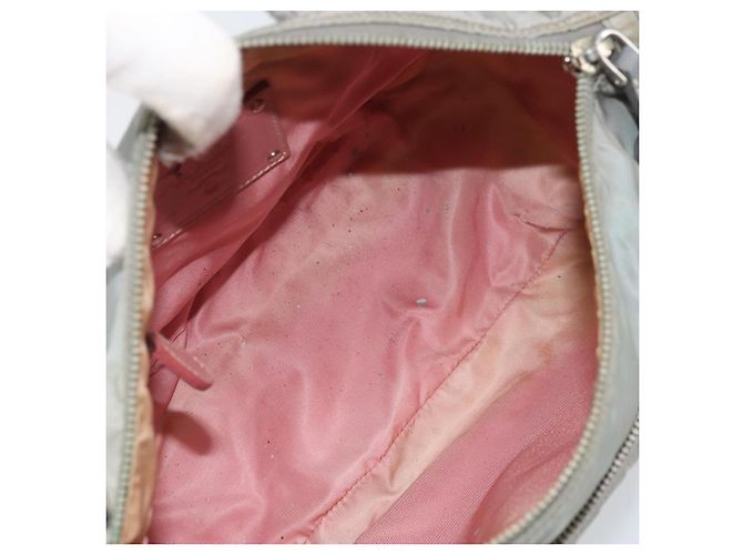 PRADA Schultertasche Nylon Grau Silber Authentisch 170376 Braun - Ansicht 18