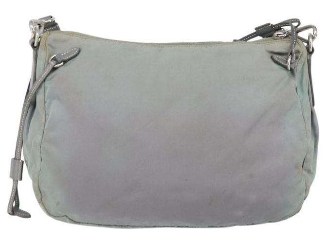 PRADA Schultertasche Nylon Grau Silber Authentisch 170376 Braun - Ansicht 3