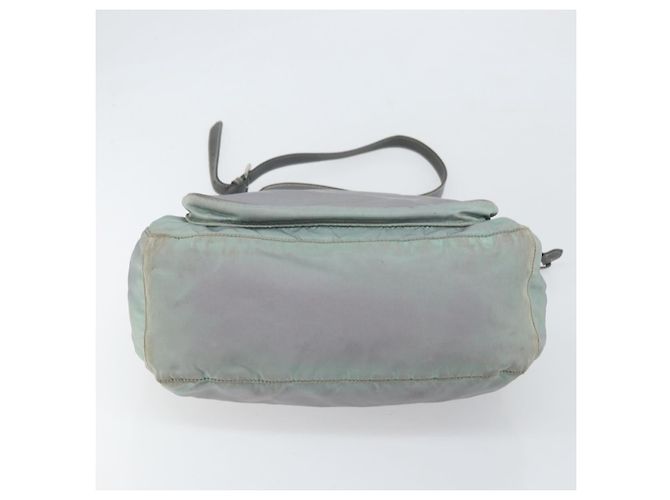 PRADA Schultertasche Nylon Grau Silber Authentisch 170376 Braun - Ansicht 9