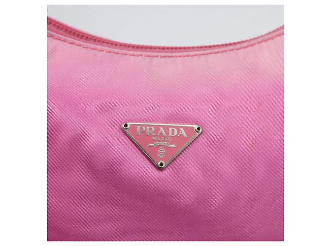 Pochette in nylon PRADA rosa Auth 170906 - vista 14