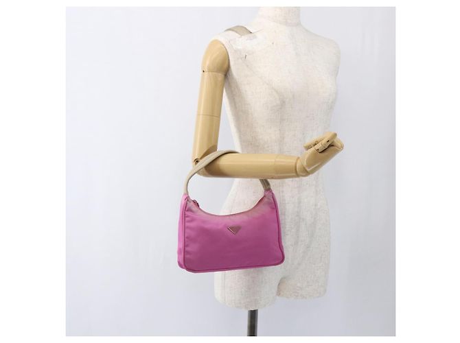 Pochette in nylon PRADA rosa Auth 170906 - vista 22