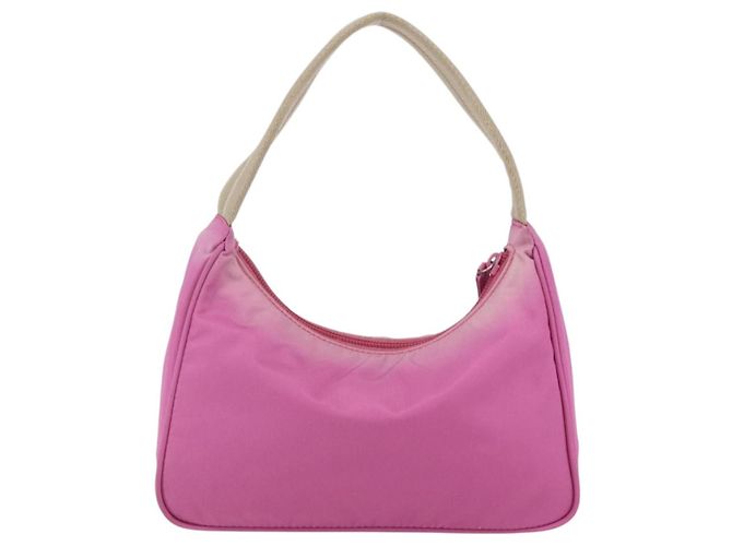 Pochette in nylon PRADA rosa Auth 170906 - vista 3