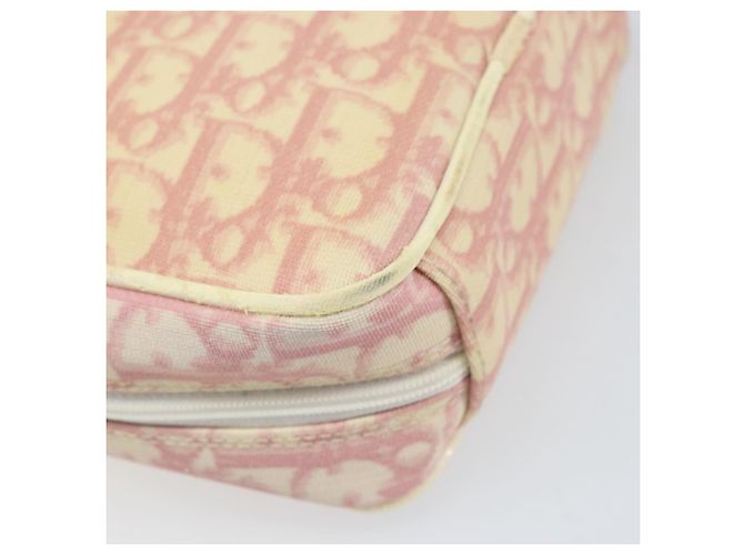 Christian Dior Trotter Canvas Pouch PVC Rosa Silber Auth ti3758 - Ansicht 10