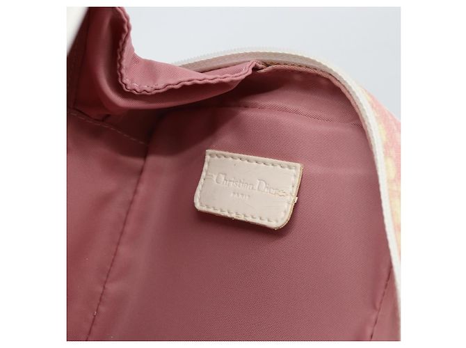 Christian Dior Trotter Canvas Pouch PVC Rosa Silber Auth ti3758 - Ansicht 13