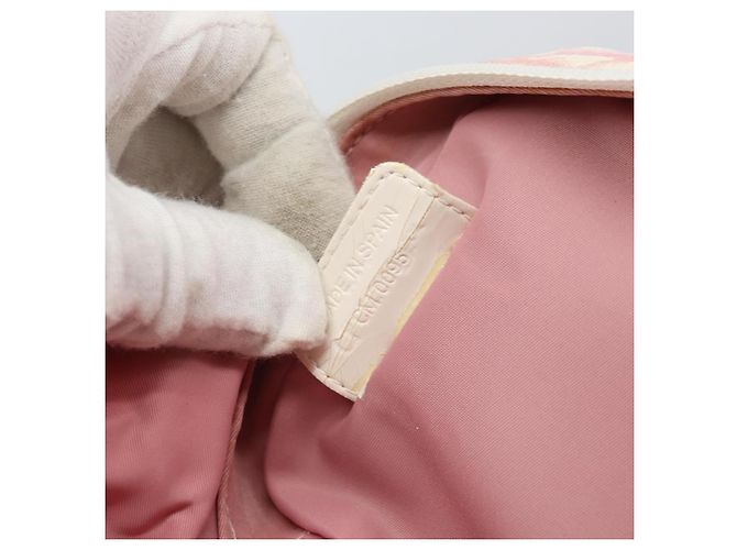 Christian Dior Trotter Canvas Pouch PVC Rosa Silber Auth ti3758 - Ansicht 17