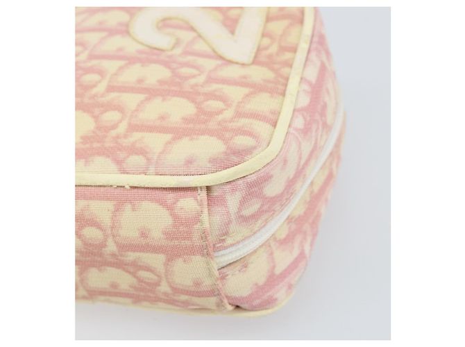 Christian Dior Trotter Canvas Pouch PVC Rosa Silber Auth ti3758 - Ansicht 9
