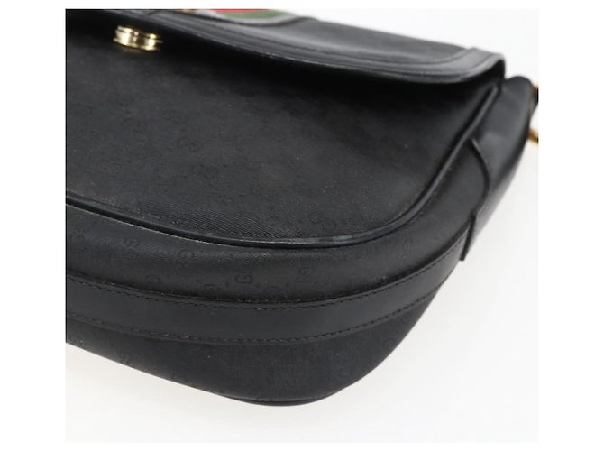 Borsa Sherry Line in PVC nero Micro GG Supreme Web di GUCCI 001 115 0914 Auth 171663 D'oro - vista 10
