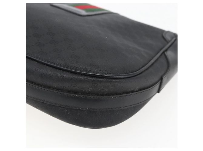 Borsa Sherry Line in PVC nero Micro GG Supreme Web di GUCCI 001 115 0914 Auth 171663 D'oro - vista 12