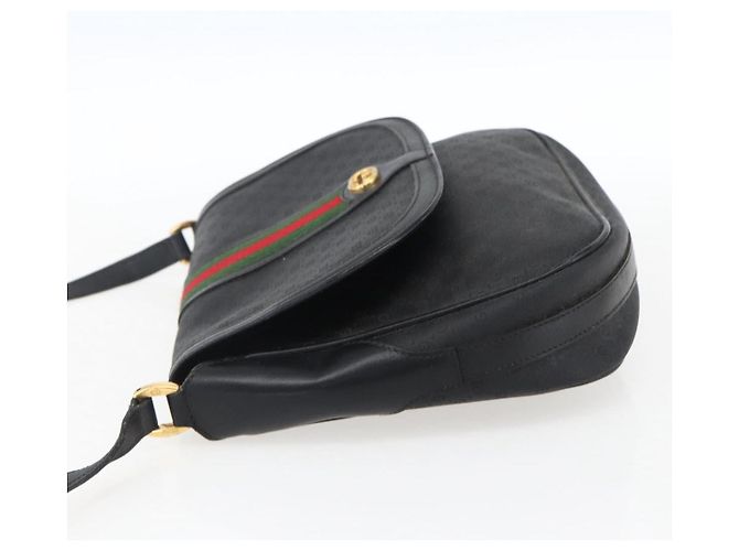 Borsa Sherry Line in PVC nero Micro GG Supreme Web di GUCCI 001 115 0914 Auth 171663 D'oro - vista 4
