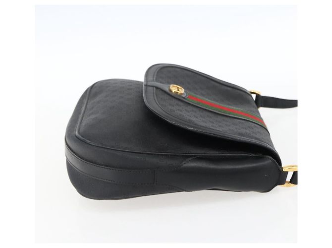 Borsa Sherry Line in PVC nero Micro GG Supreme Web di GUCCI 001 115 0914 Auth 171663 D'oro - vista 5