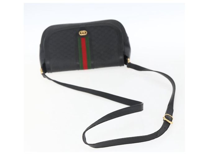 Borsa Sherry Line in PVC nero Micro GG Supreme Web di GUCCI 001 115 0914 Auth 171663 D'oro - vista 7
