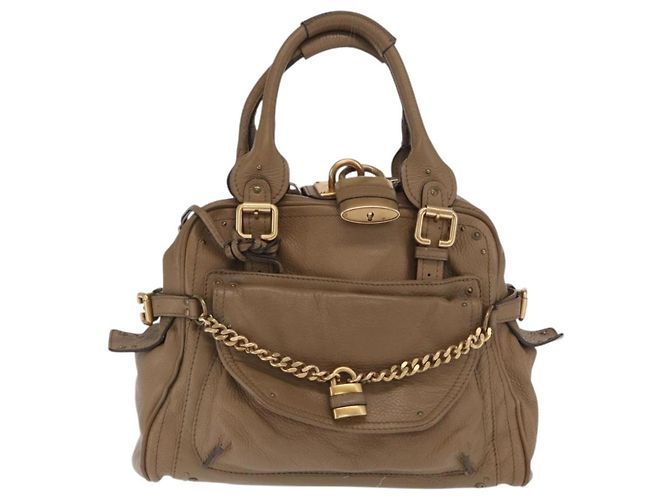 Chloé Borsa a mano Chloe Paddington in pelle marrone oro argento autentica ep13108V D'oro - vista 2