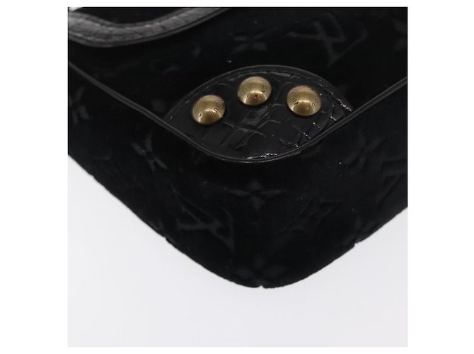LOUIS VUITTON Borsa a Mano Velours Monogram Irvine Nera M92733 LV Auth 168356SAV Nero Monogramma - vista 10