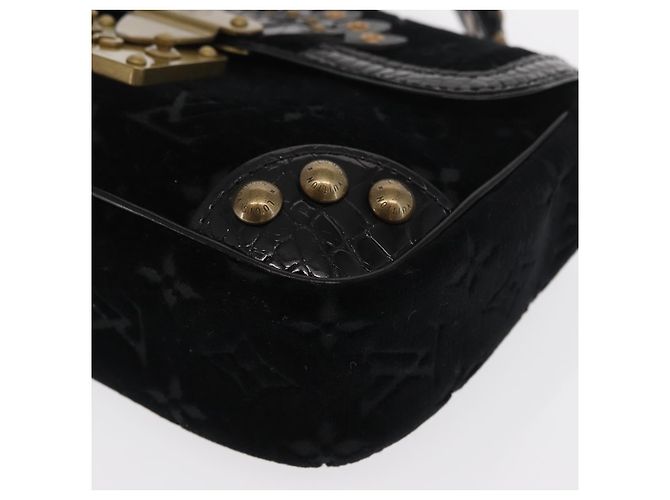 LOUIS VUITTON Borsa a Mano Velours Monogram Irvine Nera M92733 LV Auth 168356SAV Nero Monogramma - vista 11