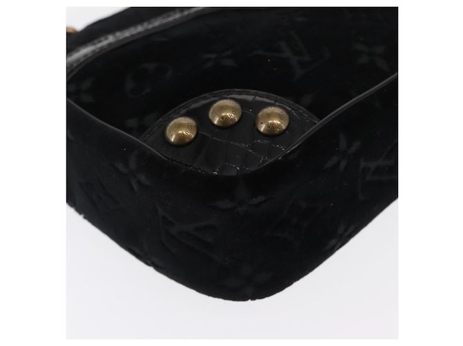 LOUIS VUITTON Borsa a Mano Velours Monogram Irvine Nera M92733 LV Auth 168356SAV Nero Monogramma - vista 12