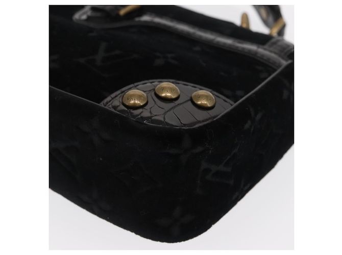 LOUIS VUITTON Borsa a Mano Velours Monogram Irvine Nera M92733 LV Auth 168356SAV Nero Monogramma - vista 13