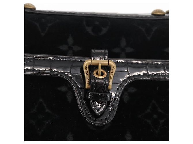 LOUIS VUITTON Borsa a Mano Velours Monogram Irvine Nera M92733 LV Auth 168356SAV Nero Monogramma - vista 14