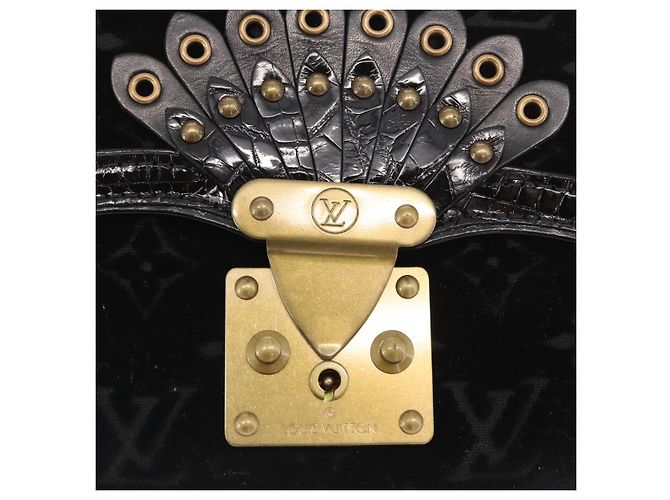 LOUIS VUITTON Borsa a Mano Velours Monogram Irvine Nera M92733 LV Auth 168356SAV Nero Monogramma - vista 15