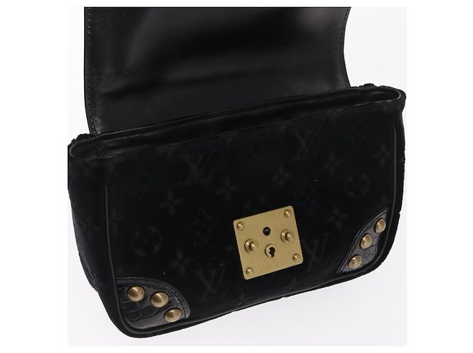 LOUIS VUITTON Borsa a Mano Velours Monogram Irvine Nera M92733 LV Auth 168356SAV Nero Monogramma - vista 18