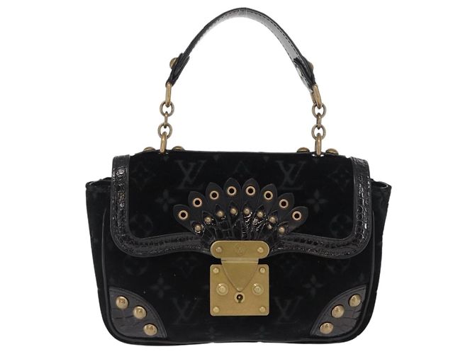 LOUIS VUITTON Borsa a Mano Velours Monogram Irvine Nera M92733 LV Auth 168356SAV Nero Monogramma - vista 2