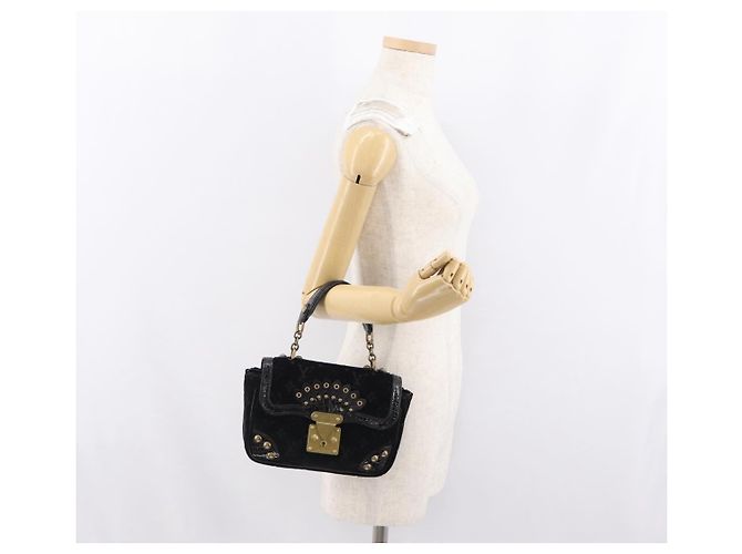 LOUIS VUITTON Borsa a Mano Velours Monogram Irvine Nera M92733 LV Auth 168356SAV Nero Monogramma - vista 25