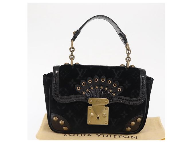 LOUIS VUITTON Borsa a Mano Velours Monogram Irvine Nera M92733 LV Auth 168356SAV Nero Monogramma - vista 26