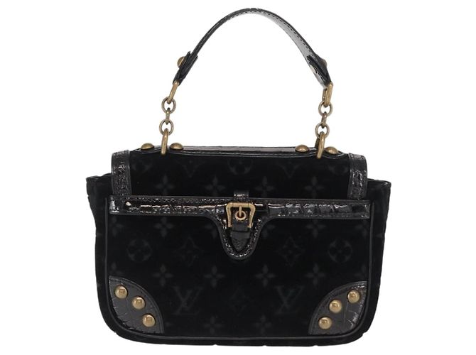 LOUIS VUITTON Borsa a Mano Velours Monogram Irvine Nera M92733 LV Auth 168356SAV Nero Monogramma - vista 3