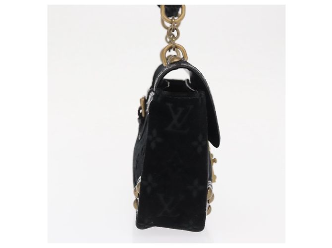 LOUIS VUITTON Borsa a Mano Velours Monogram Irvine Nera M92733 LV Auth 168356SAV Nero Monogramma - vista 5