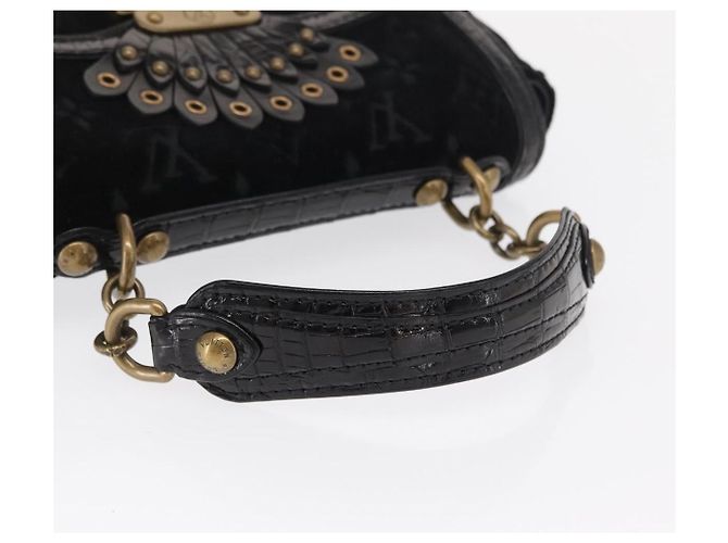 LOUIS VUITTON Borsa a Mano Velours Monogram Irvine Nera M92733 LV Auth 168356SAV Nero Monogramma - vista 7